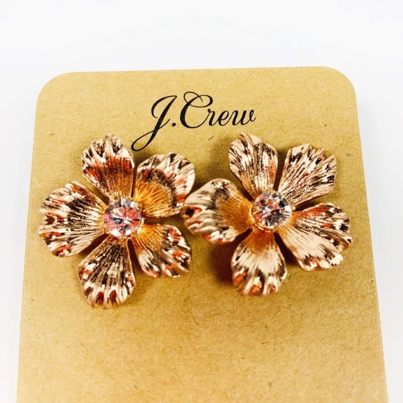 J. Crew Isla Pansy Earrings Rose Gold - Picture 3 of 4